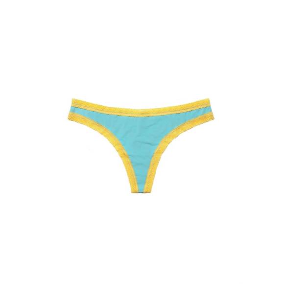 NEW BLUSH LINGERIE women's pretty little panty thong tanga in seascape - Picture 1 of 1